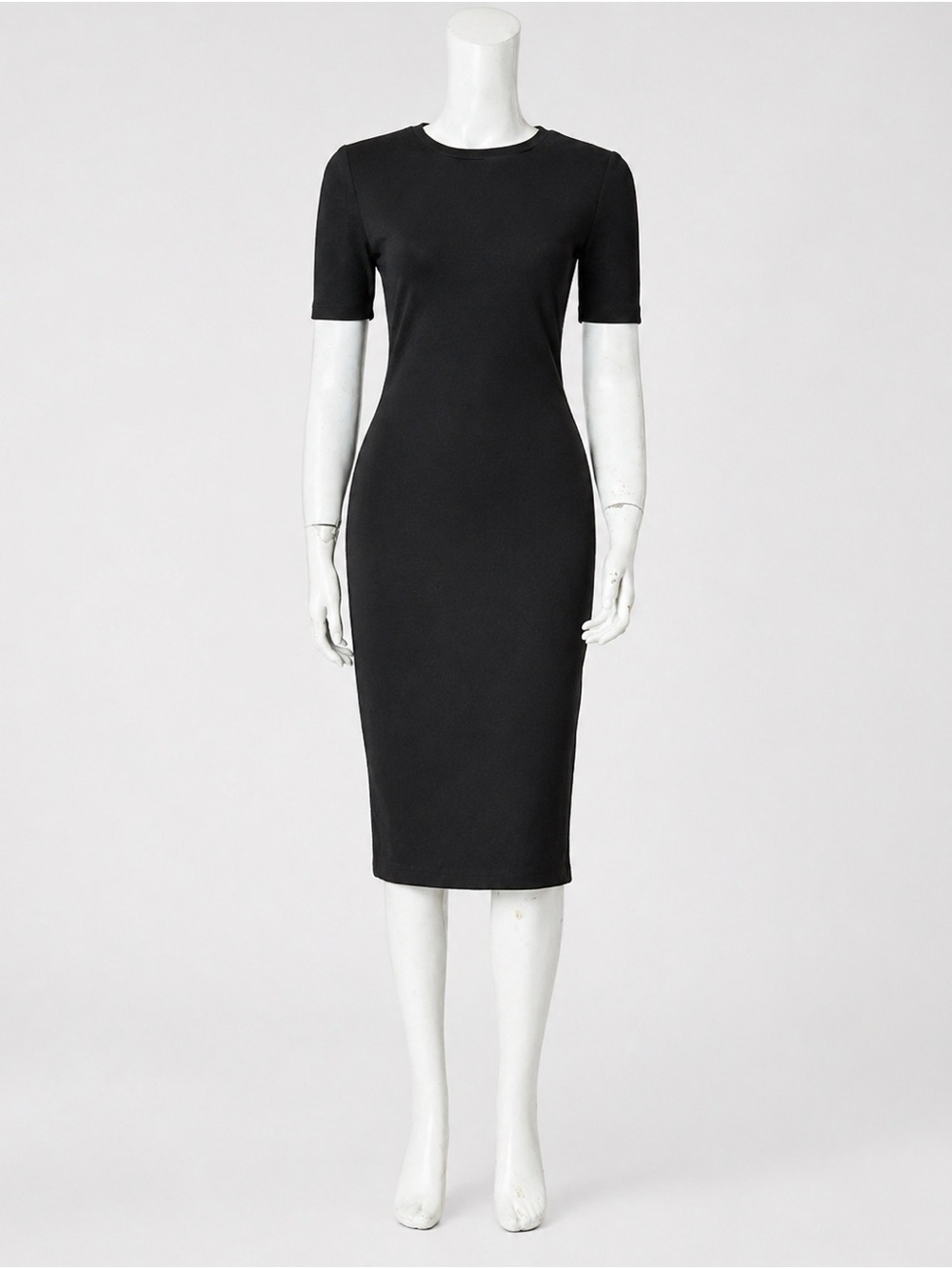 Classic Black Bodycon Midi Dress